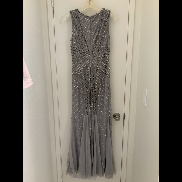 silver sequin long formal dress size 6 - Picture 3 of 3